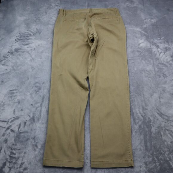 Haggar Pants Mens 30 Beige Khakis Straight Slim Fit Stretch Slash Pocket Button - Picture 14 of 16